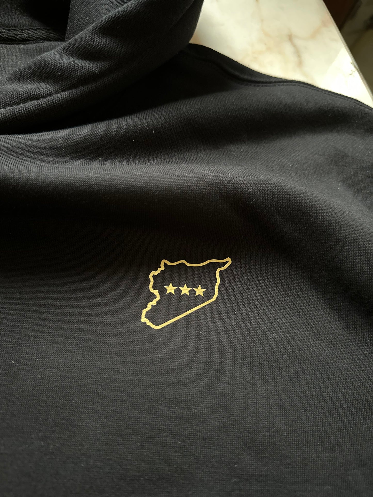 Free Syria Hoodie Black Gold | سوريا الحرة